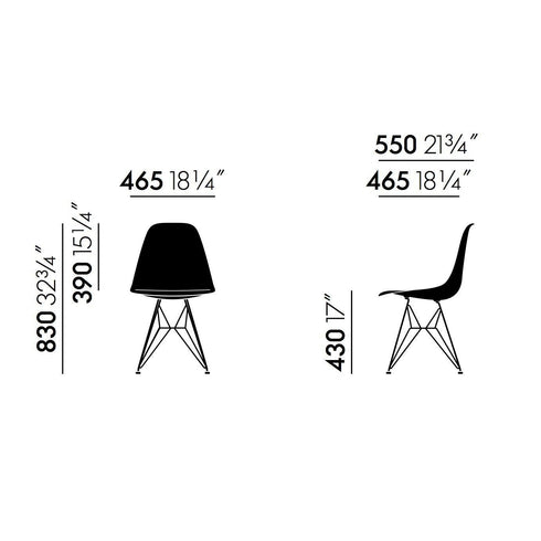 Cadeira Eames DSR em Plástico / Base Preta